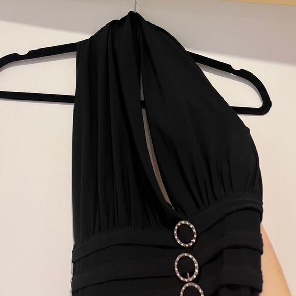 Vintage Codigo Black Halter Midi Dress - Picture 2 of 6